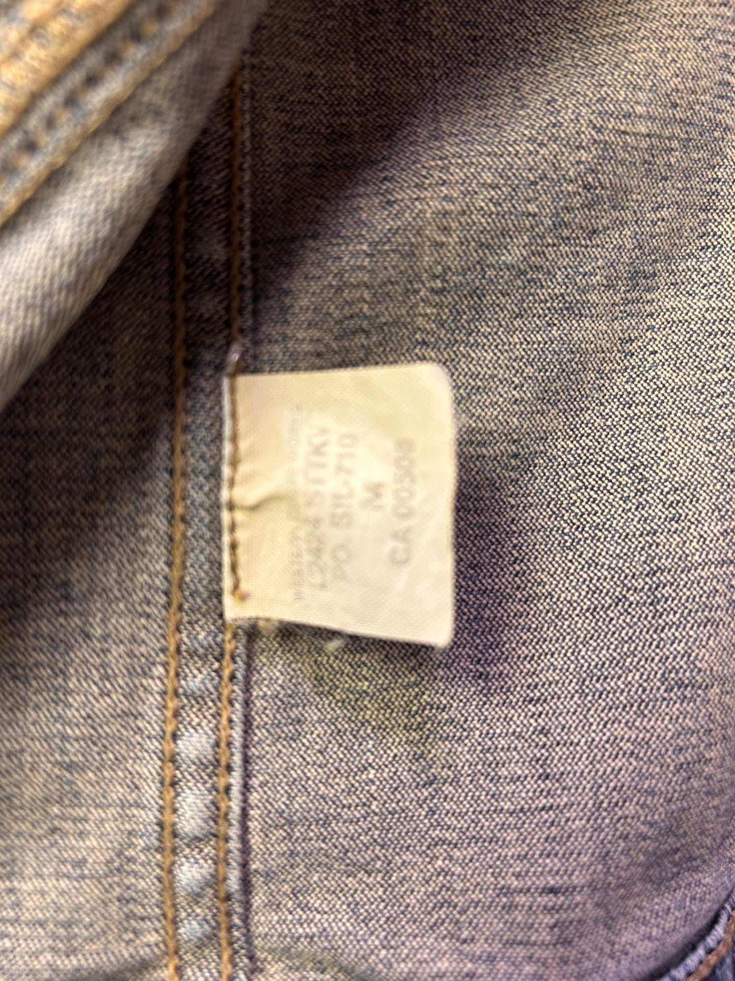 Denim Jacket Women’s Medium Light Wash Silver Jean Jacket Size