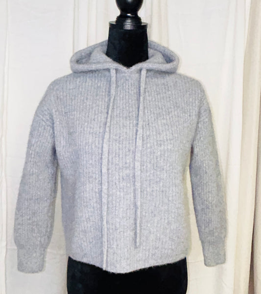 Quince 100% Cashmere Hoodie Sweater Women's XS Gray Pullover Luxury Knit