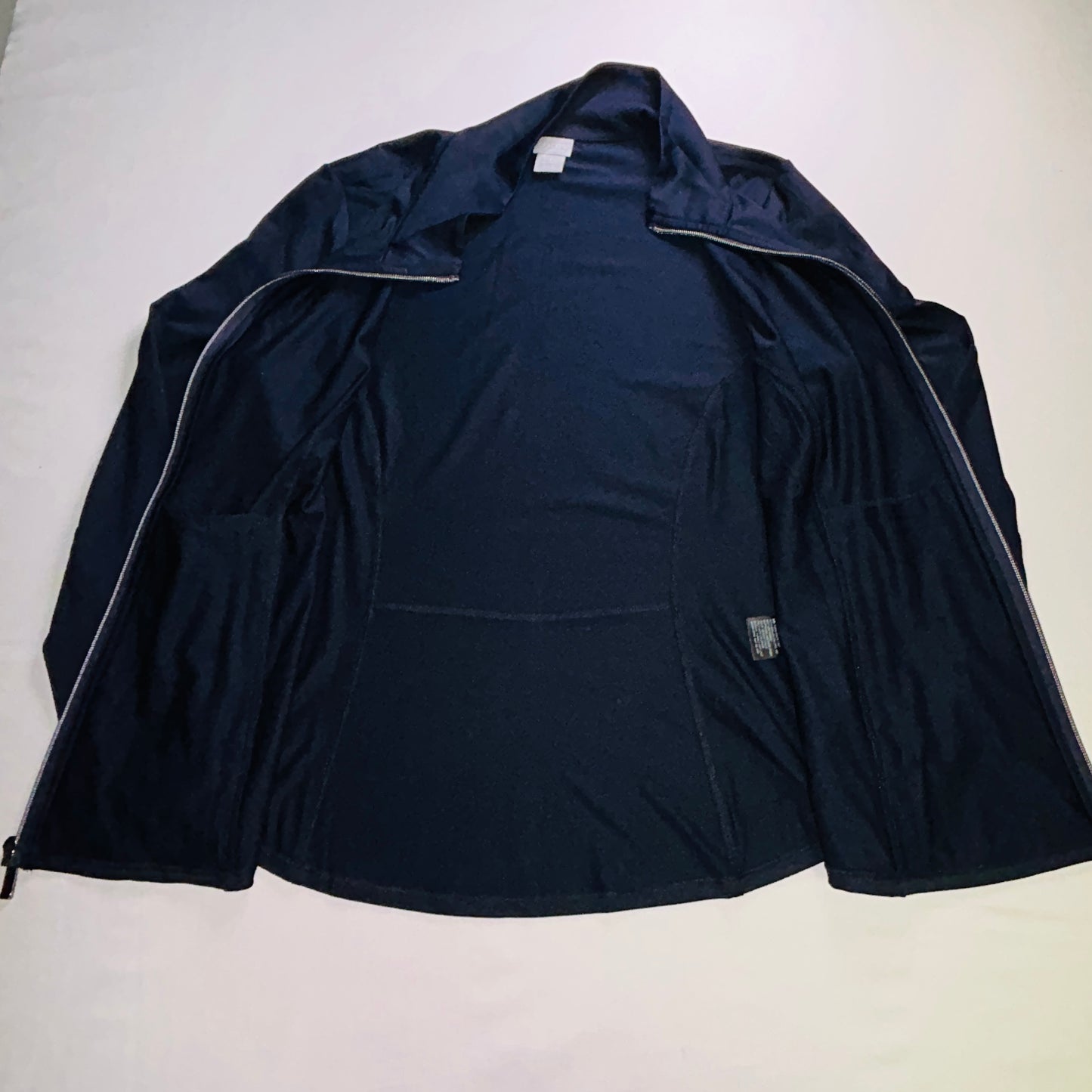 Chico's Zenergy Jacket Size 8 Navy Full Zip Athletic Travel Jacket