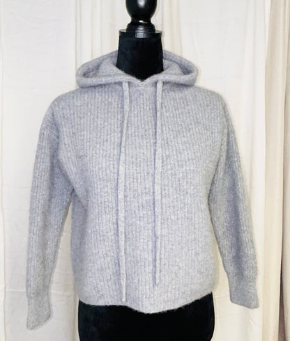 Quince 100% Cashmere Hoodie Sweater Women's XS Gray Pullover Luxury Knit