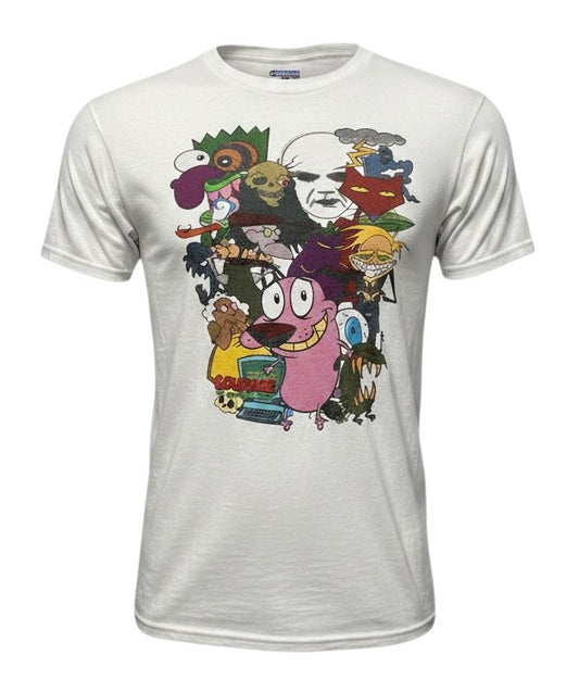 Courage The Cowardly Dog Cartoon Network Graphic T Shirt White Small
