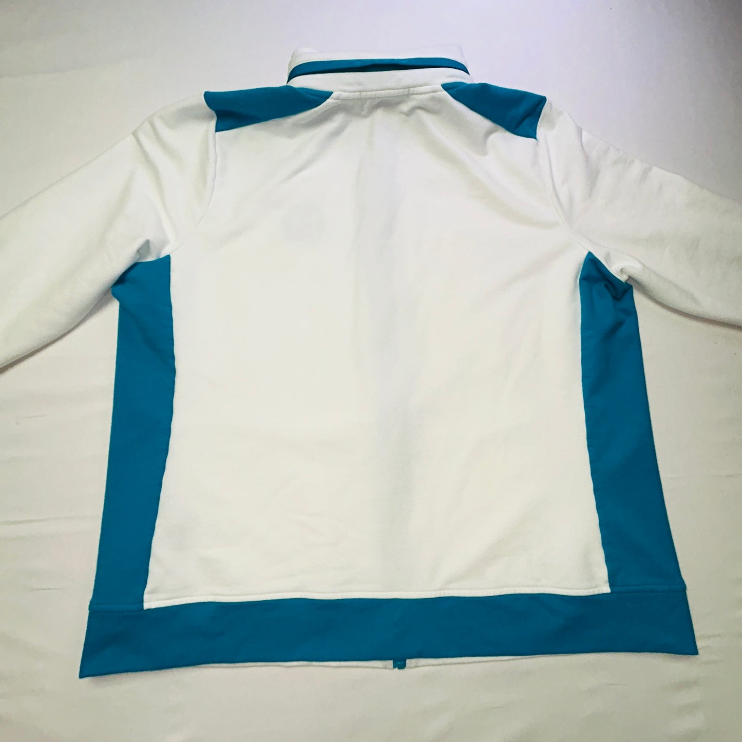 Lauren Ralph Lauren Active Jacket Womens 1X White Blue Full Zip Mock Neck Athletic