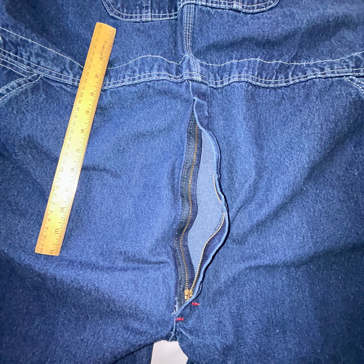 Dickies Denim Bib Overalls 44x30 Carpenter Workwear Blue Jeans Overalls