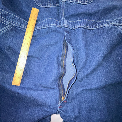 Dickies Denim Bib Overalls 44x30 Carpenter Workwear Blue Jeans Overalls