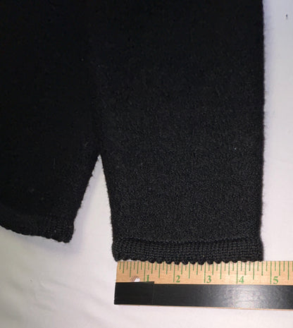 Vintage Tally-Ho Black Knit Cardigan Sweater Gold Button Front Women's