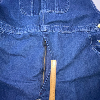 Dickies Denim Bib Overalls 44x30 Carpenter Workwear Blue Jeans Overalls