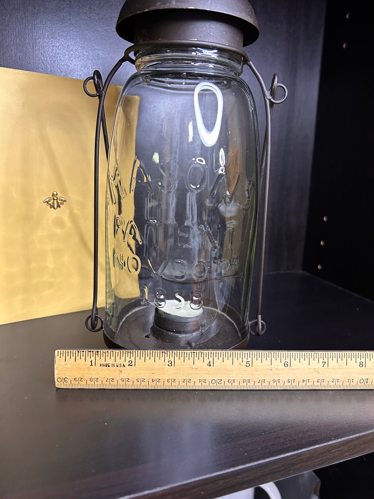 Rustic Mason Jar Hanging Lantern - Farmhouse Outdoor Candle Lantern