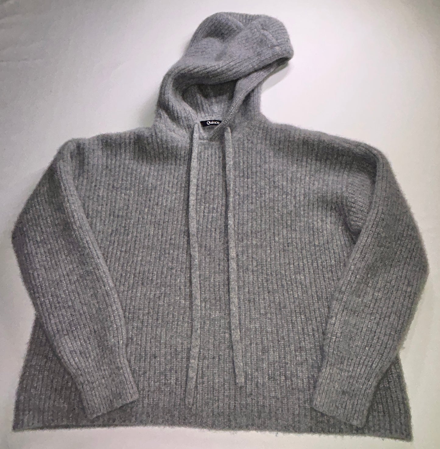 Quince 100% Cashmere Hoodie Sweater Women's XS Gray Pullover Luxury Knit