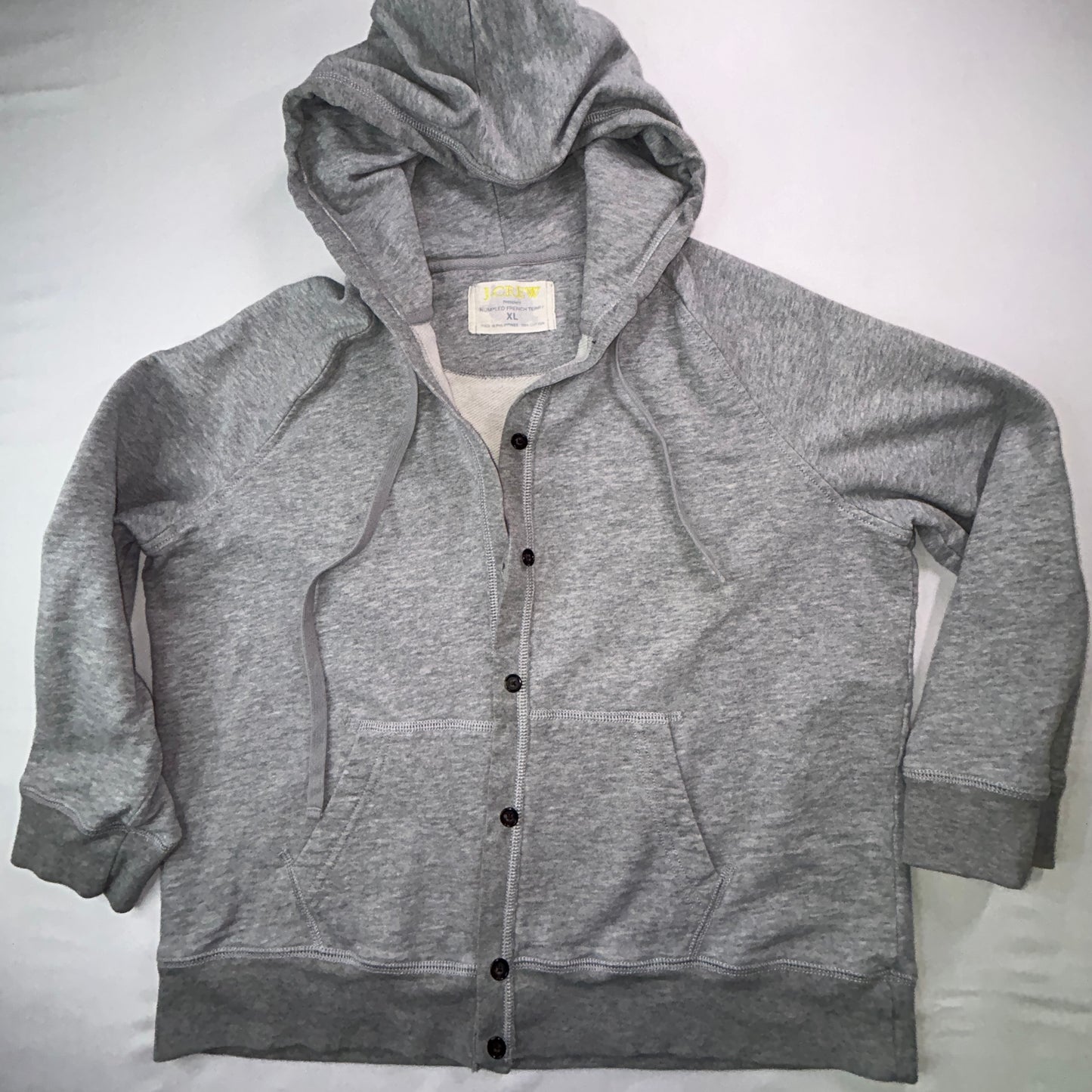 J.Crew Rumpled French Terry Hooded Cardigan – Size XL (regular)
