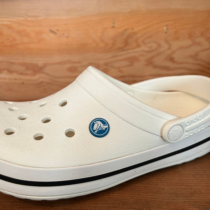 Crocs Classic Clog White Black Stripe Unisex Comfort Shoes Size M7 W9 Preowned