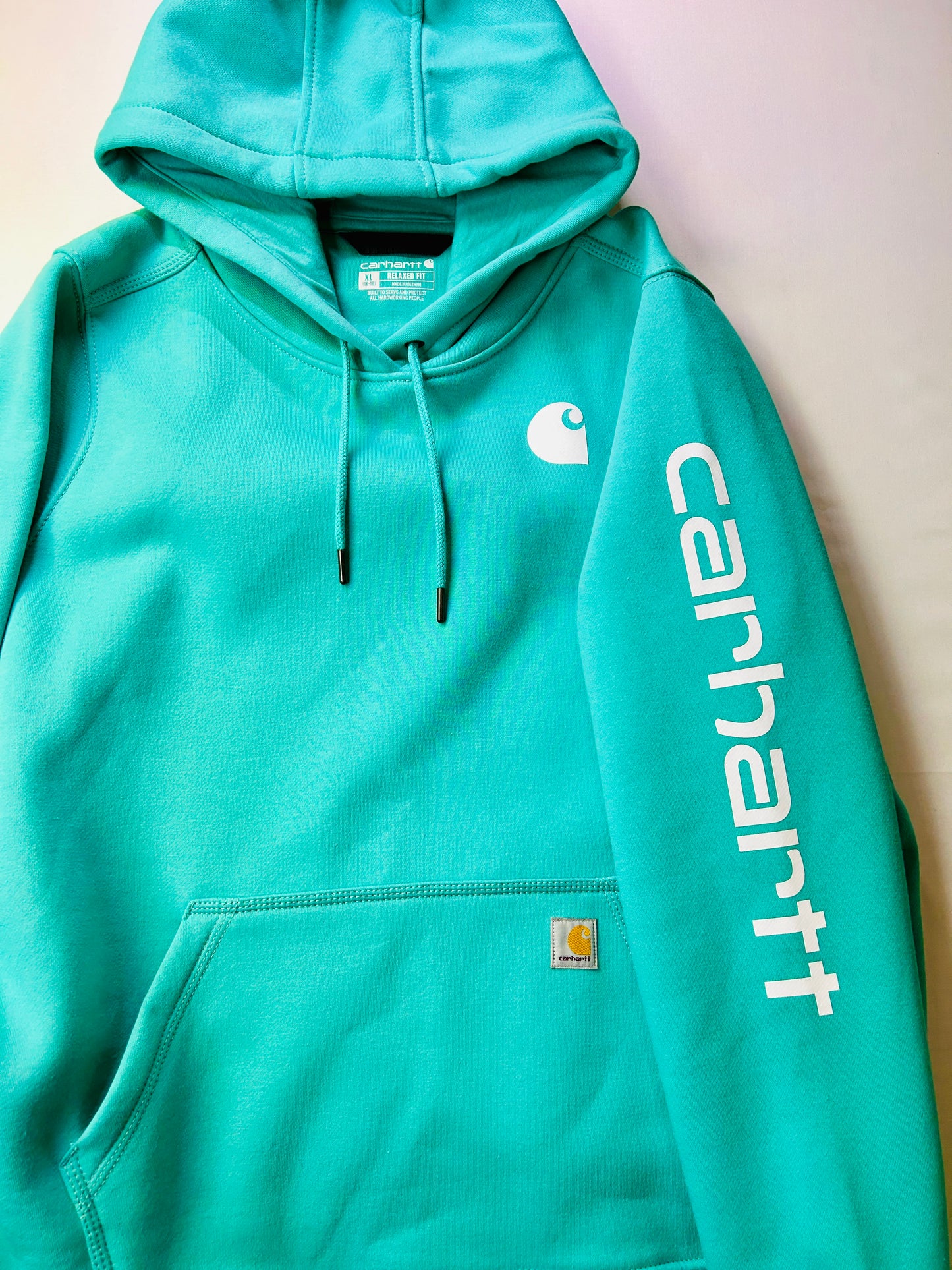 Carhartt Teal XL Relaxed Fit Hoodie