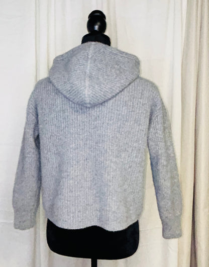 Quince 100% Cashmere Hoodie Sweater Women's XS Gray Pullover Luxury Knit