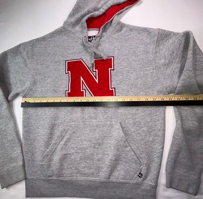 Nebraska Cornhuskers Hoodie Small Gray Red J.America Sportswear Pullover Sweatshirt