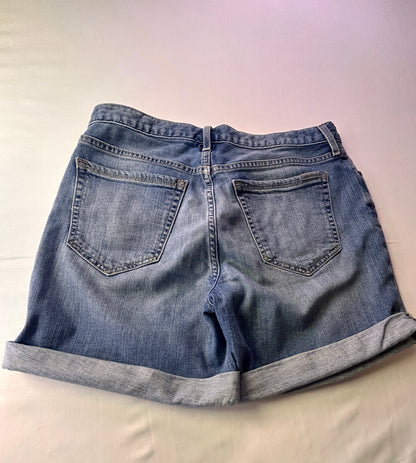 Eddie Bauer Size 4 Blue Denim Boyfriend Cuffed Relaxed Fit Shorts