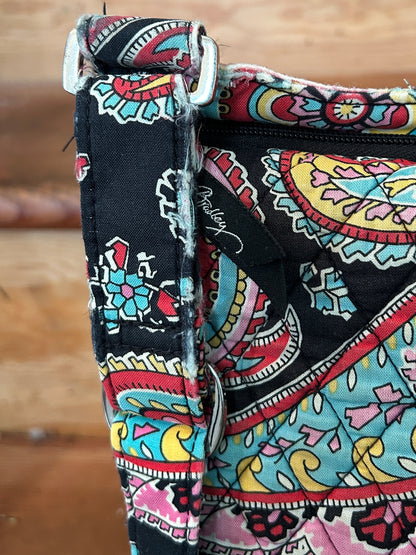 Vera Bradley Paisley Crossbody Messenger Bag Quilted Cotton Pink Blue Black