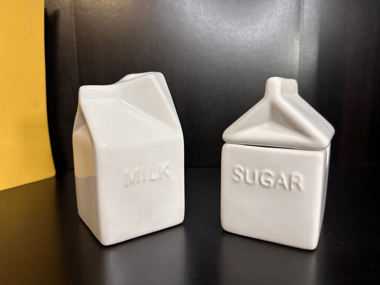 Vintage Avon Milk Carton Creamer & Sugar Bowl Set - Farmhouse Kitchen Decor