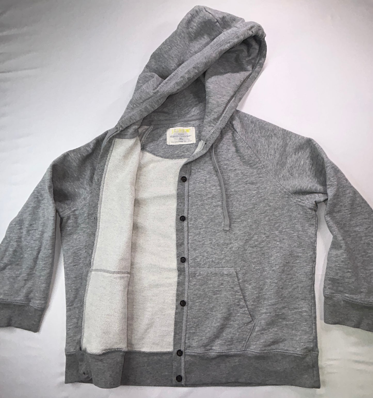 J.Crew Rumpled French Terry Hooded Cardigan – Size XL (regular)