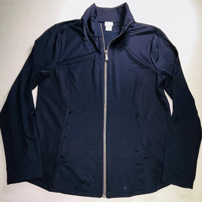 Chico's Zenergy Jacket Size 8 Navy Full Zip Athletic Travel Jacket