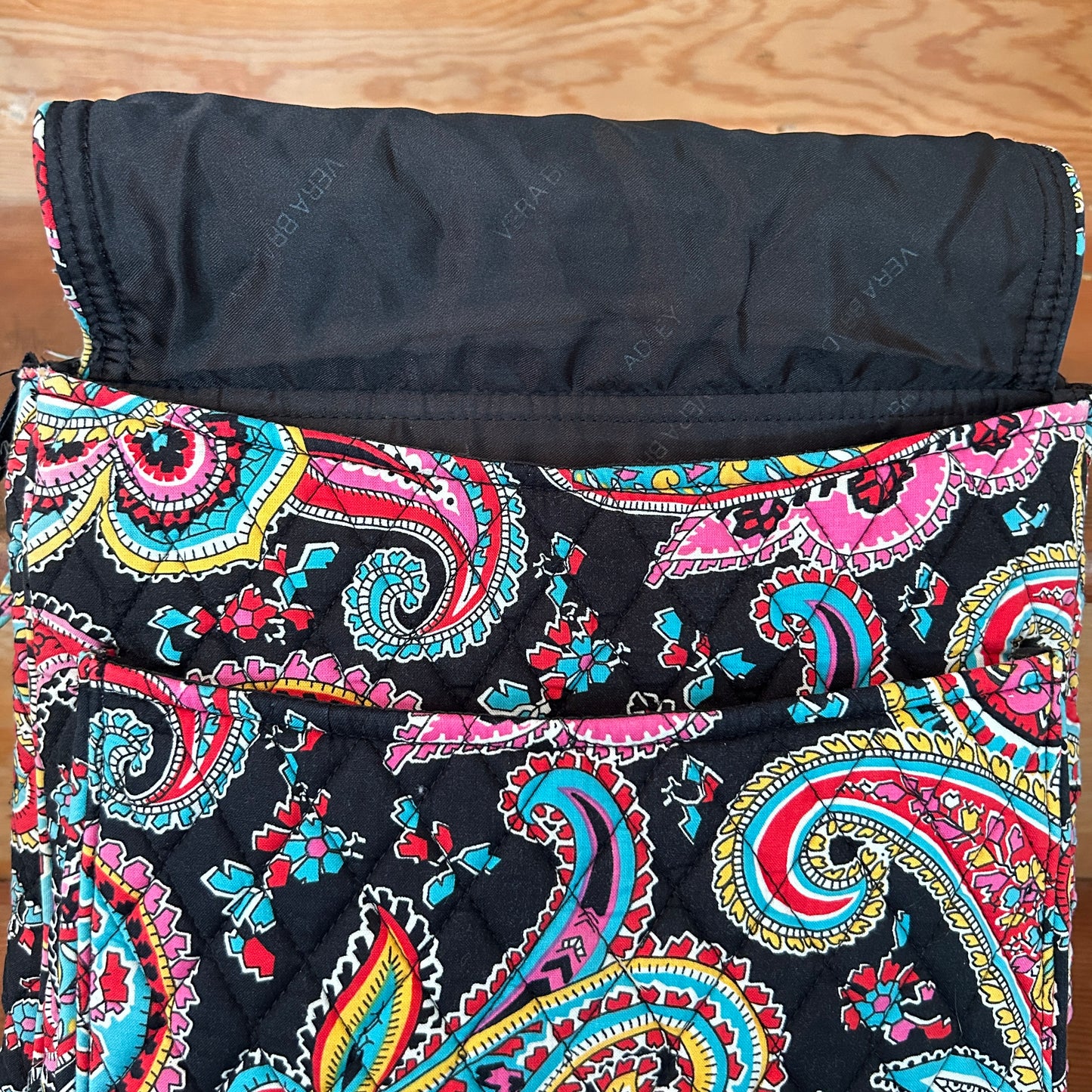 Vera Bradley Paisley Crossbody Messenger Bag Quilted Cotton Pink Blue Black