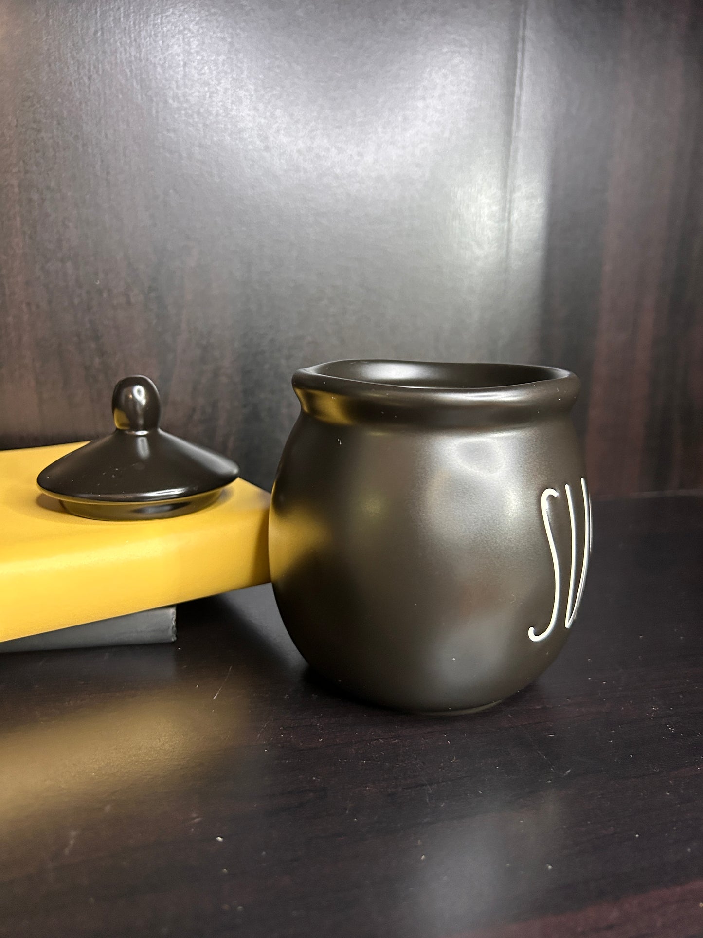 Rae Dunn SUGAR Canister with Lid - Matte Black Farmhouse Kitchen Storage