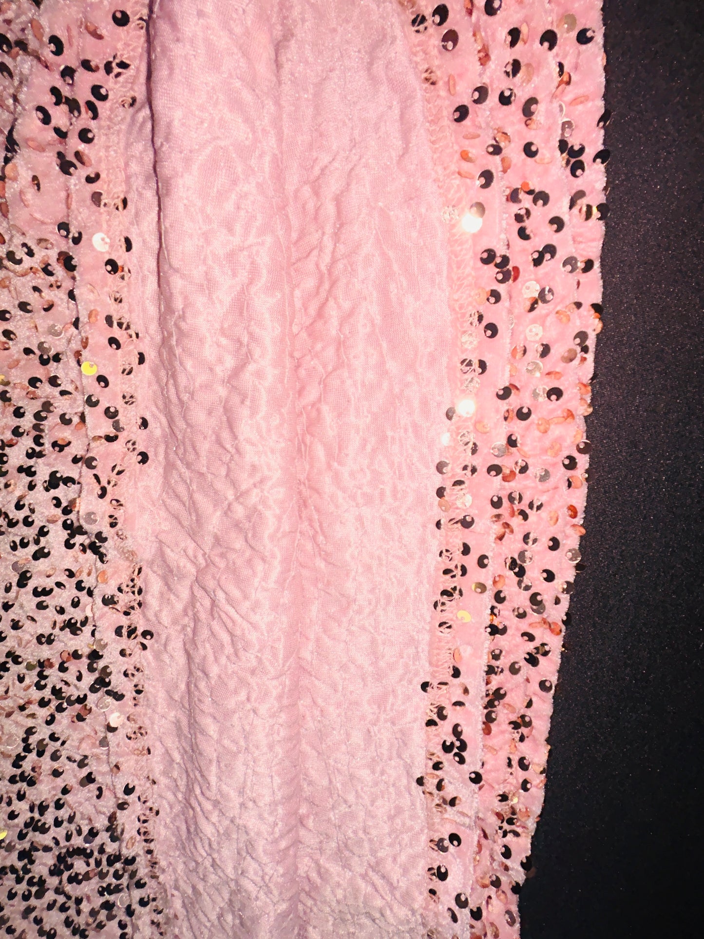 Pink Velvet Sequence Long Skirt Size 4xl