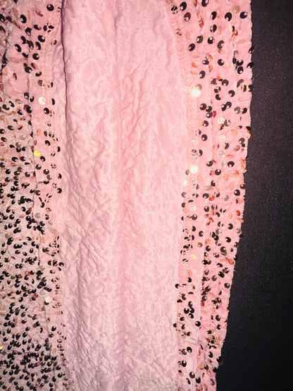 Pink Velvet Sequence Long Skirt Size 4xl