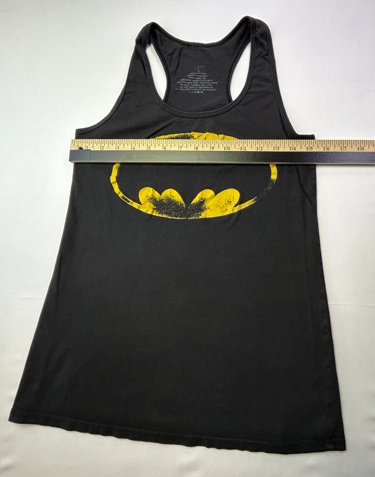 Batman Logo Racerback Tank Top Black Graphic DC Comics Women's Size Small