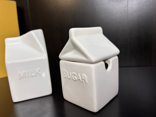 Vintage Avon Milk Carton Creamer & Sugar Bowl Set - Farmhouse Kitchen Decor