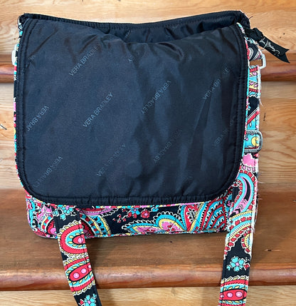 Vera Bradley Paisley Crossbody Messenger Bag Quilted Cotton Pink Blue Black