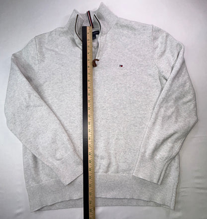Tommy Hilfiger Quarter Zip Sweater Women's Large Ivory Knit Pullover