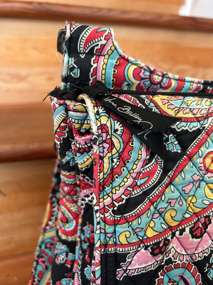 Vera Bradley Paisley Crossbody Messenger Bag Quilted Cotton Pink Blue Black