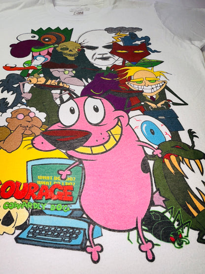 Courage The Cowardly Dog Cartoon Network Graphic T Shirt White Small