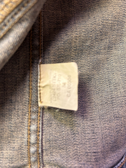 Denim Jacket Women’s Medium Light Wash Silver Jean Jacket Size