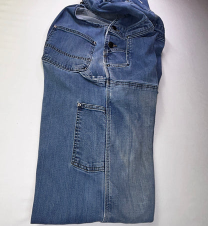 Carhartt Bib Overalls Men's 44x30 Light Wash Denim Carpenter Workwear Y2K