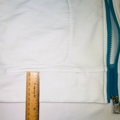 Lauren Ralph Lauren Active Jacket Womens 1X White Blue Full Zip Mock Neck Athletic