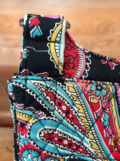 Vera Bradley Paisley Crossbody Messenger Bag Quilted Cotton Pink Blue Black
