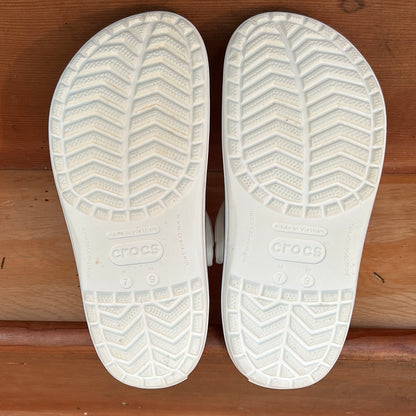 Crocs Classic Clog White Black Stripe Unisex Comfort Shoes Size M7 W9 Preowned