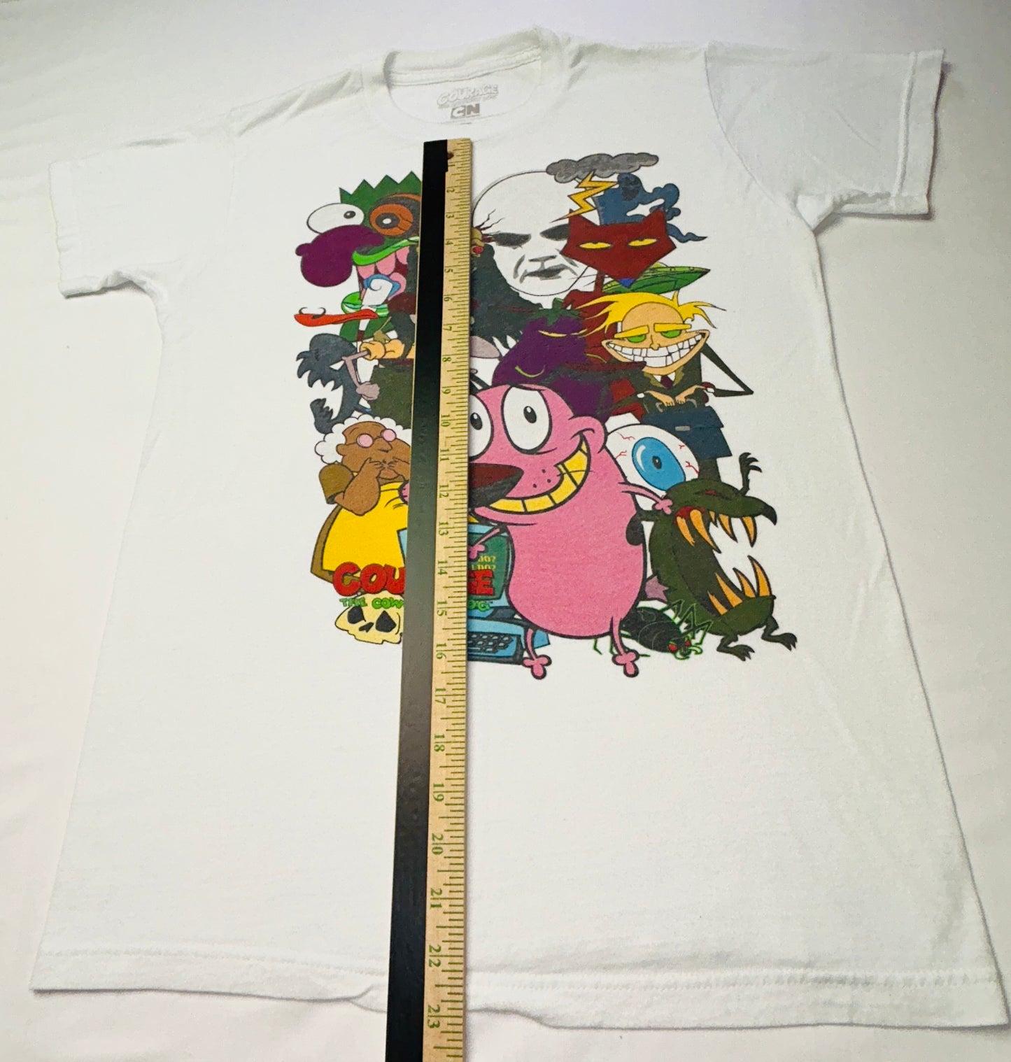 Courage The Cowardly Dog Cartoon Network Graphic T Shirt White Small