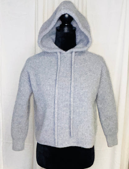 Quince 100% Cashmere Hoodie Sweater Women's XS Gray Pullover Luxury Knit