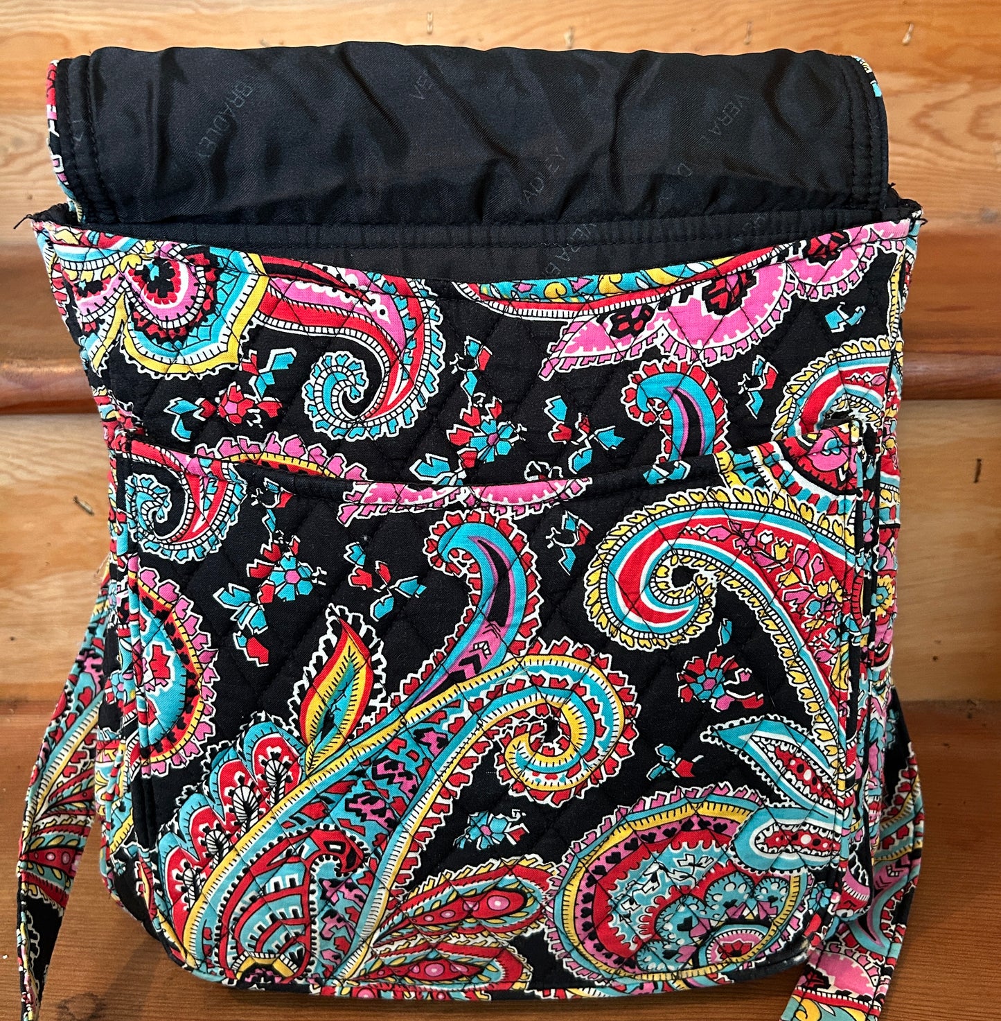 Vera Bradley Paisley Crossbody Messenger Bag Quilted Cotton Pink Blue Black