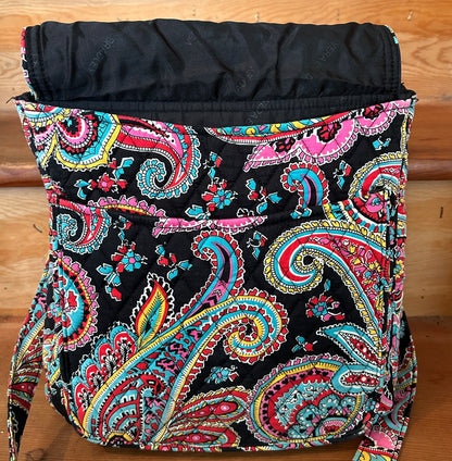 Vera Bradley Paisley Crossbody Messenger Bag Quilted Cotton Pink Blue Black
