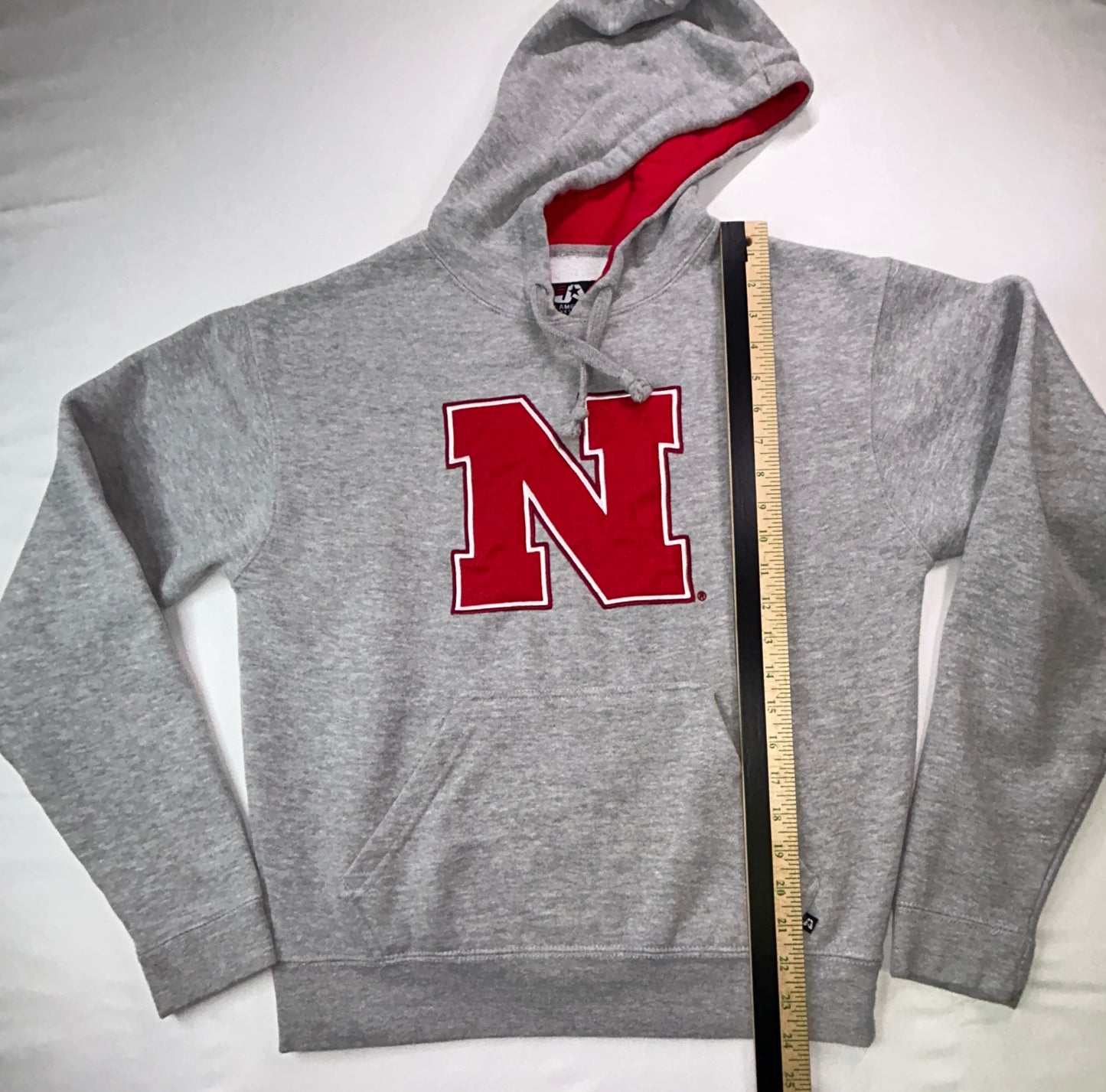 Nebraska Cornhuskers Hoodie Small Gray Red J.America Sportswear Pullover Sweatshirt