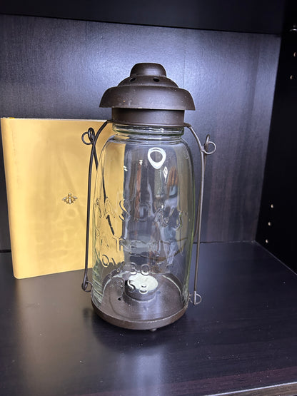 Rustic Mason Jar Hanging Lantern - Farmhouse Outdoor Candle Lantern
