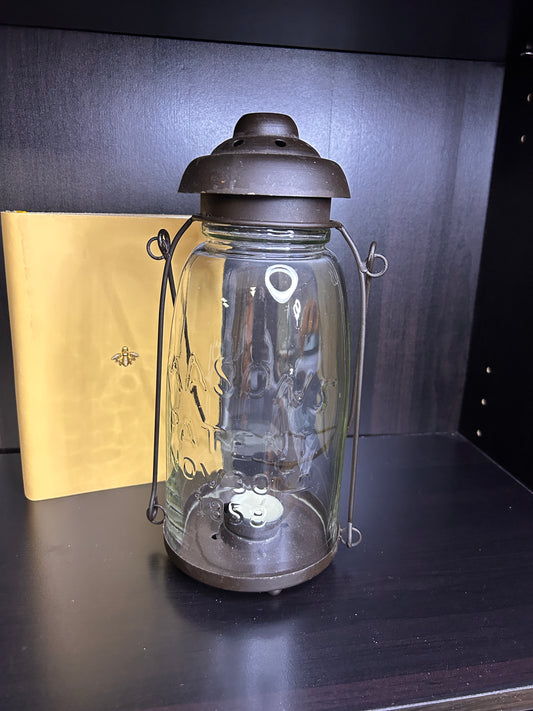 Rustic Mason Jar Hanging Lantern - Farmhouse Outdoor Candle Lantern