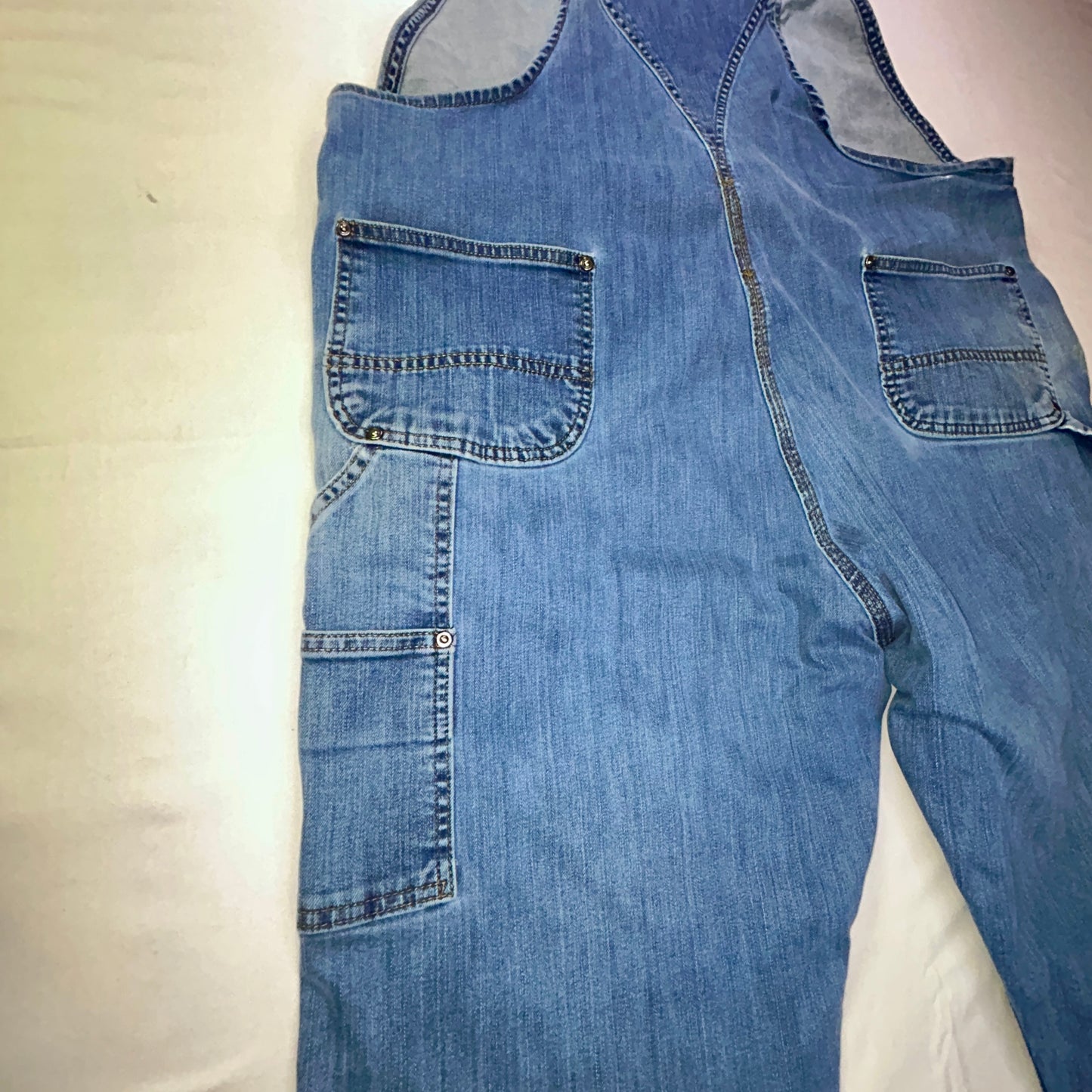 Carhartt Bib Overalls Men's 44x30 Light Wash Denim Carpenter Workwear Y2K