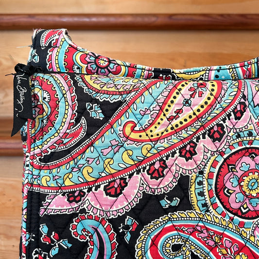 Vera Bradley Paisley Crossbody Messenger Bag Quilted Cotton Pink Blue Black
