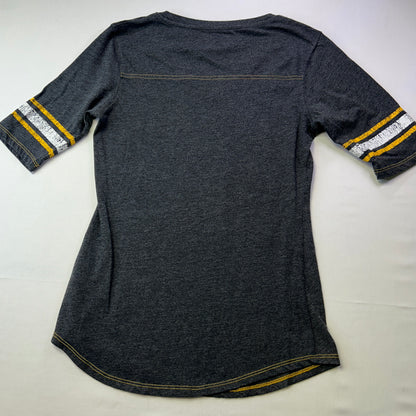 University of Iowa Hawkeyes Women's V-Neck Football Style Tee Gray Size Small
