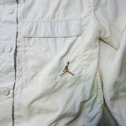 Nike Jordan Flight Windbreaker Jacket White Youth Large Jumpman Snap Front