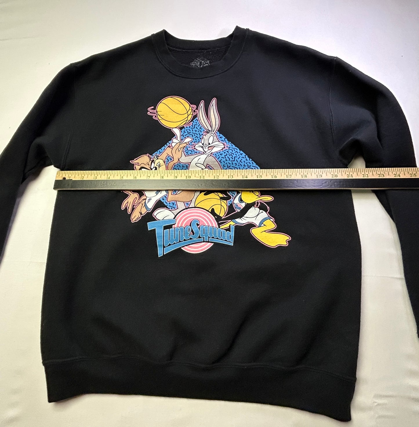 Looney Tunes Tune Squad Sweatshirt Bugs Bunny Taz Daffy Black Medium