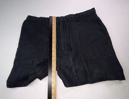 Eddie Bauer 100% Linen Shorts Women's Size 10 Black Drawstring Casual